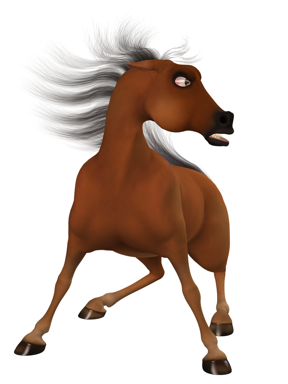 cheval qui manifeste sa peur et qui peut rendre difficile des interactions avec lui